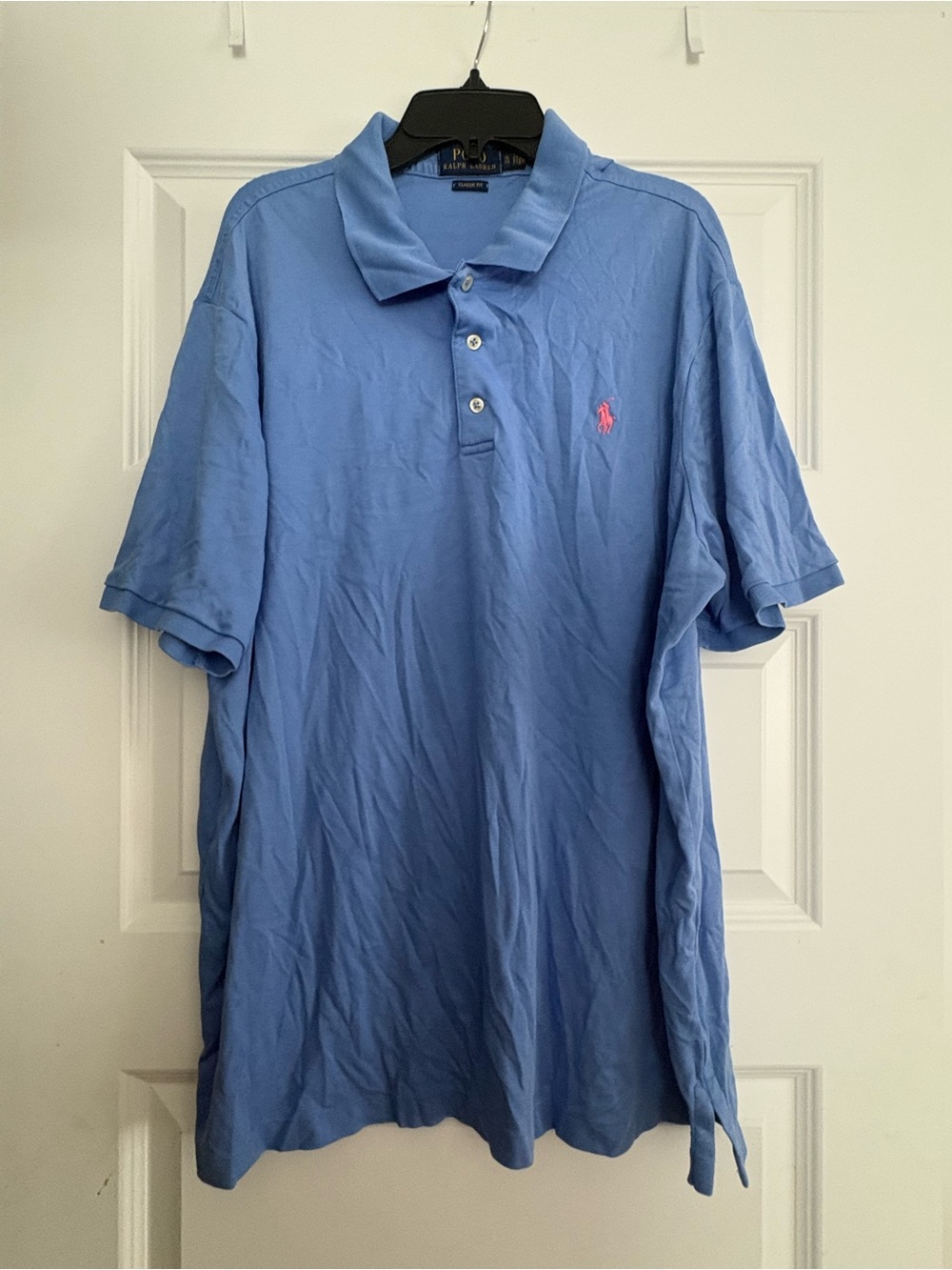 Polo by Ralph Lauren Light Blue Polo with Pink Pony